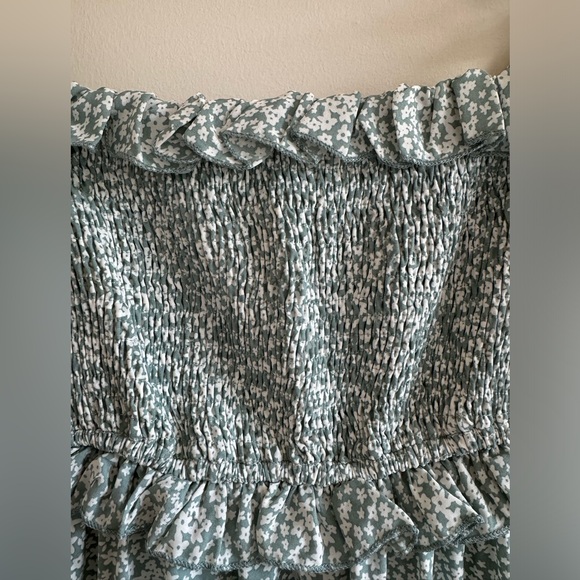 Turquoise Smocked Tiered Maxi Dress - Picture 5 of 9